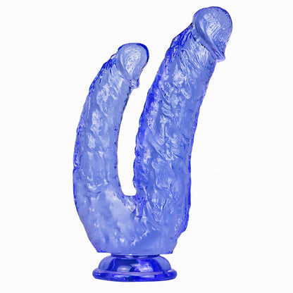 Double Dildo jelly dildo with Suction Cup  for Female Masturbation,lesbian masturbators