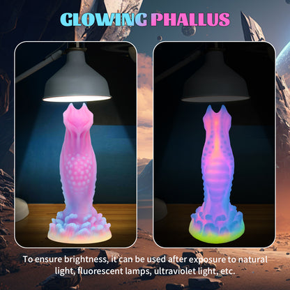 Glow-in-the-dark demon alien dildo with unique design