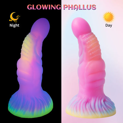 Glow-in-the-dark textured shaped dildo