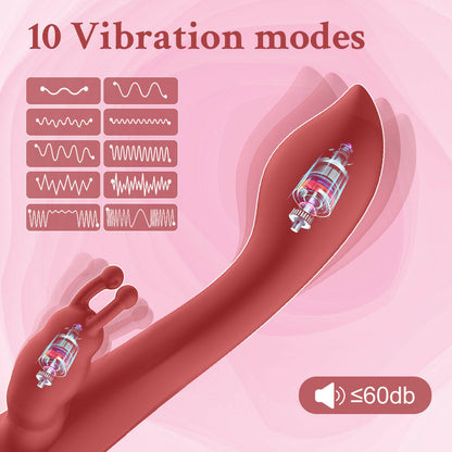 Adult toy Rabbit Vibrator Dual Motors, 10 Vibration Modes，USB charging