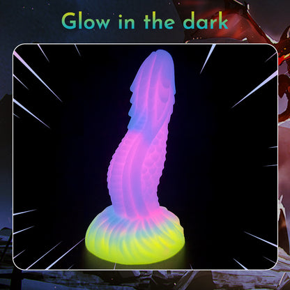 Glow-in-the-dark liquid silicone unique shape dildo