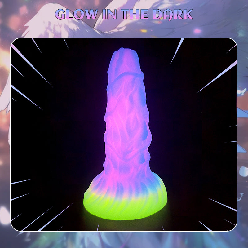 Glow-in-the-Dark Realistic Rooted Dildo with Ribbed Surface