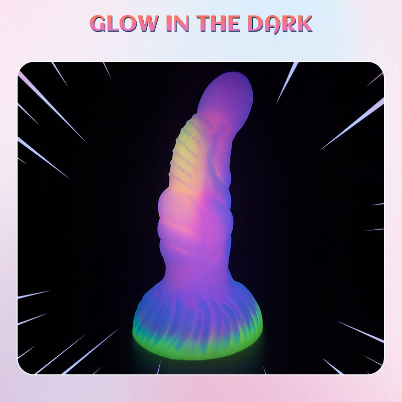 Glow-in-the-dark textured shaped dildo