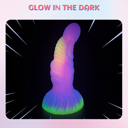 Glow-in-the-dark textured shaped dildo