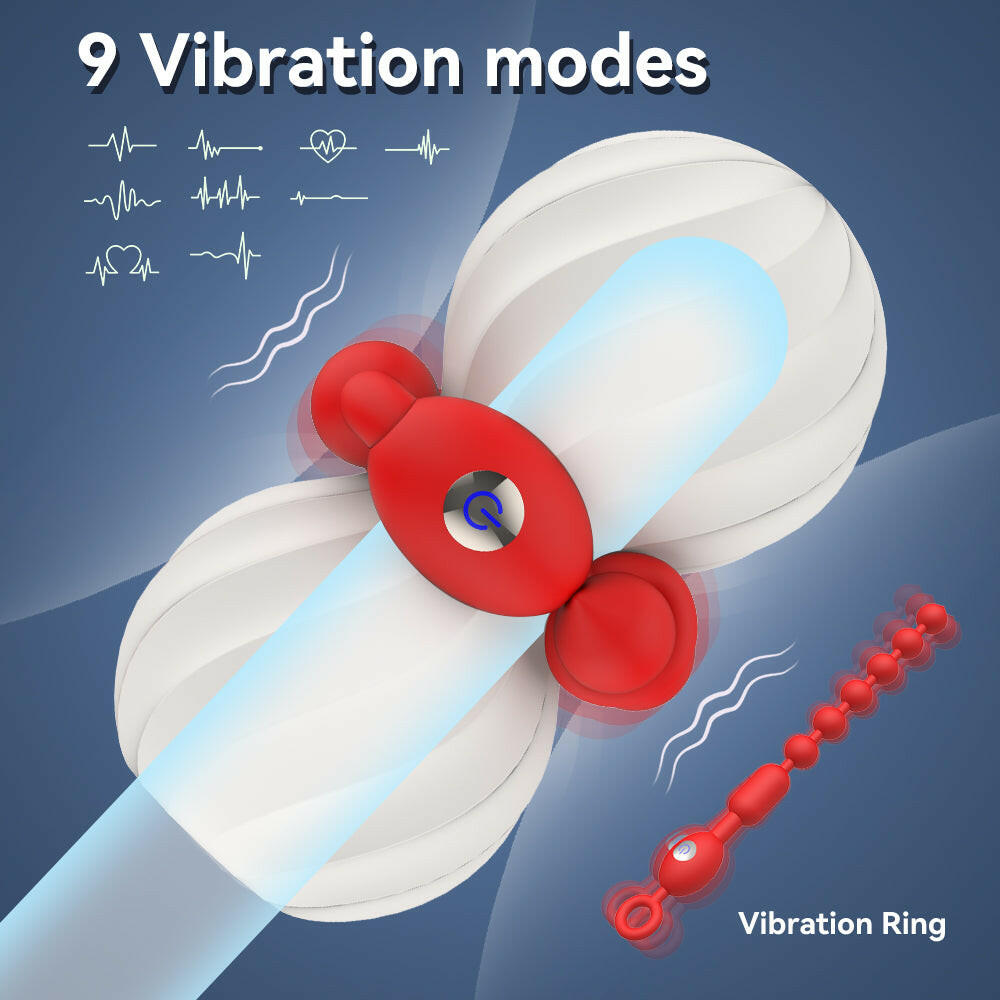 Adult toy with heating 9 -frequency vibration anus pearl masturbation Cup