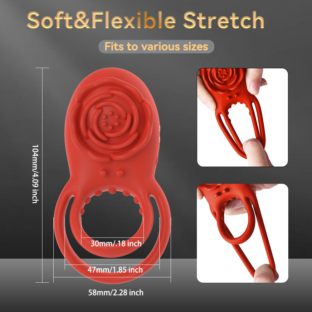 Adult toy 8 -frequency vibration mode Rose prostate massage penis ring