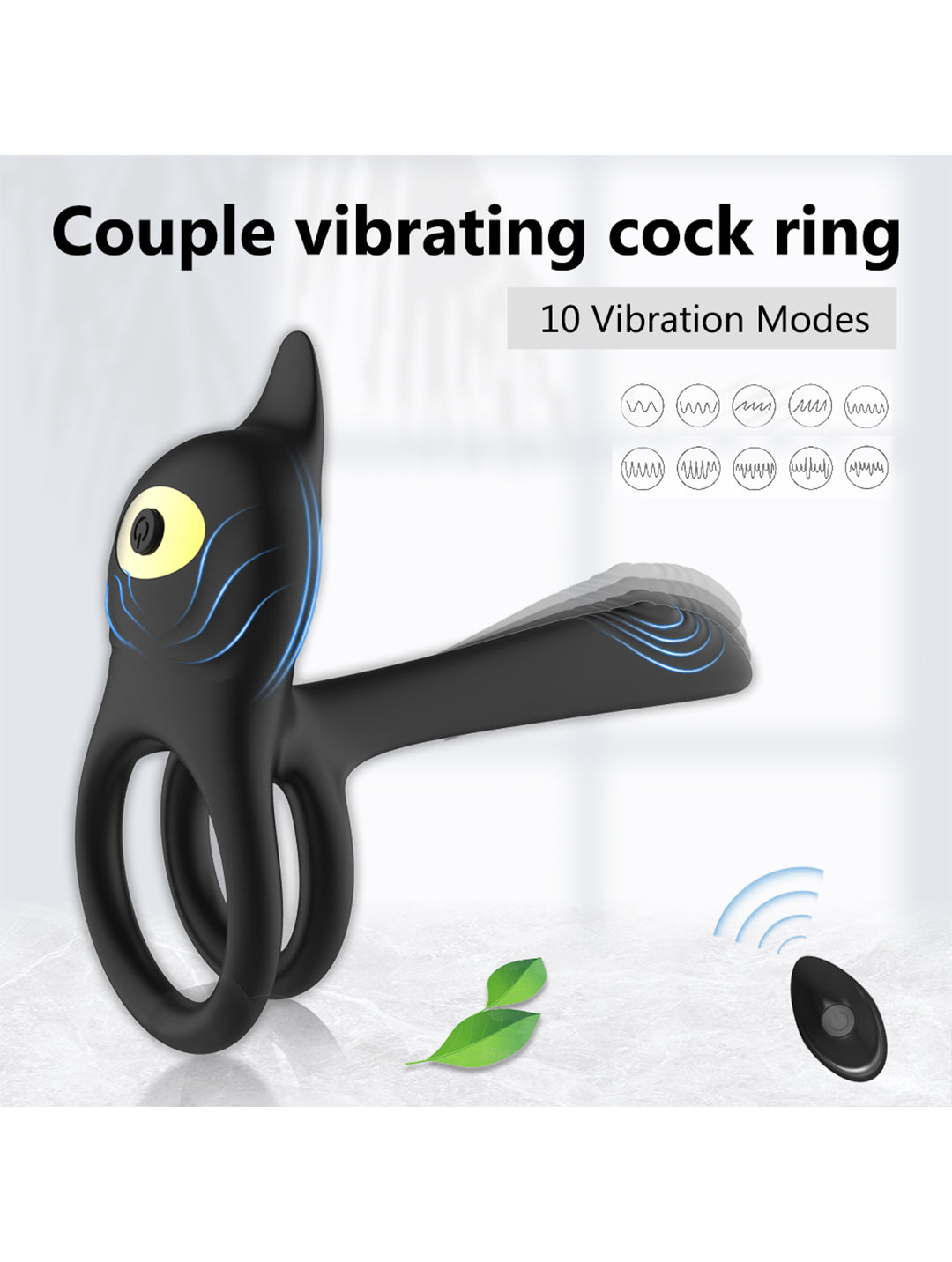 Adult toy 10 Vibration Modes Couples Sync Vibrating Cock Ring Wireless Remote