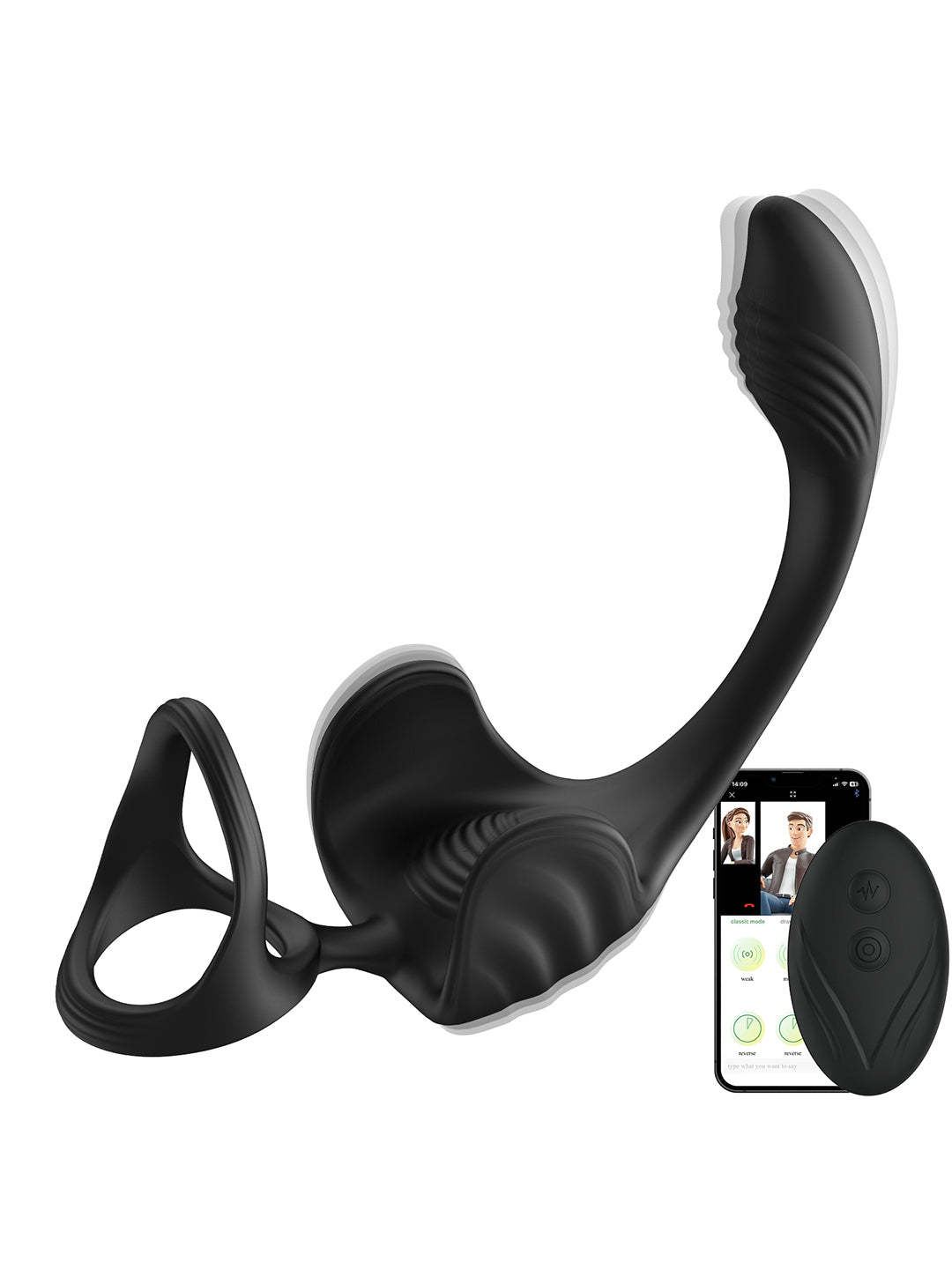 Adult toy 9 vibration mode APP +remote control penile stimulus penis vibrator cock ring