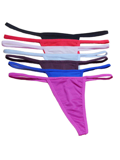 7-pack of women's cotton thongs in various colors plus size（88-154lb）