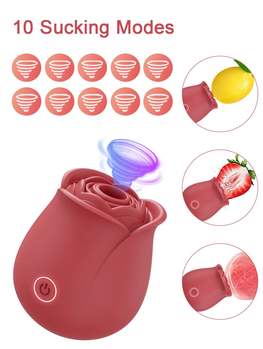 10 Vibration & Sucking Modes Rose Vibrator