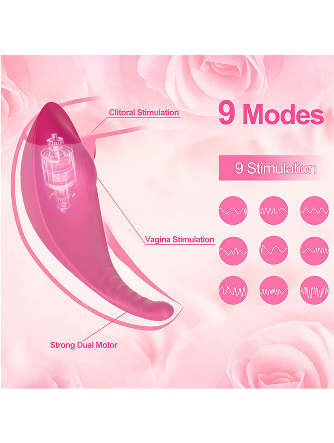 Adult toy 9 vibration mode clitoris vibrator G point stimulus application control