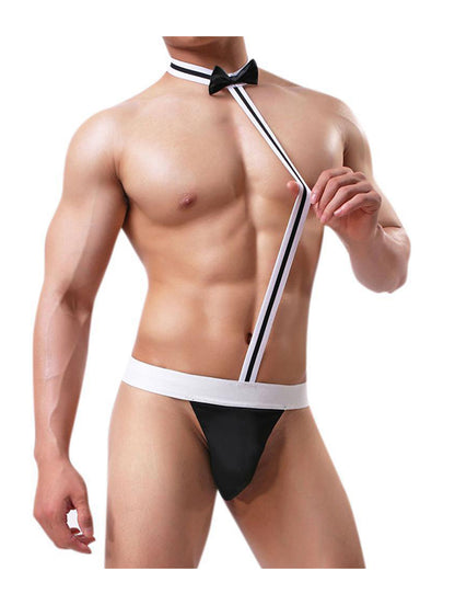 Men's Sexy Mankini Costume - Suspender Thong Swimsuit and Underwear for Role Play and Swimwear