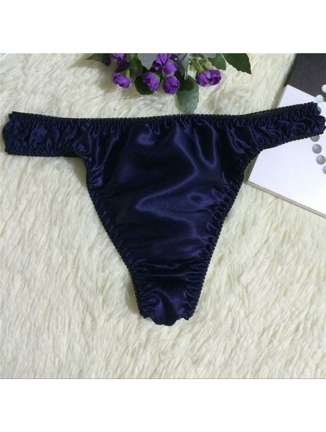 Men's Underwear Satin Triangle Briefs Thong