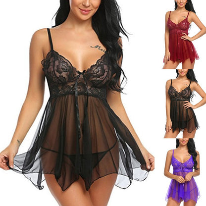 Women Lingerie Babydoll Lace Nightgown Lingerie