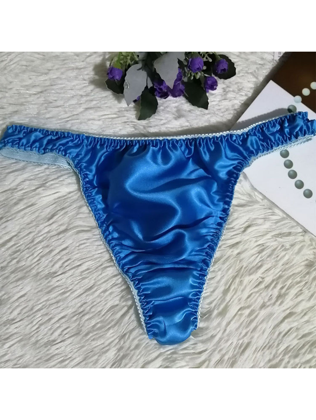 Men's Underwear Satin Triangle Briefs Thong