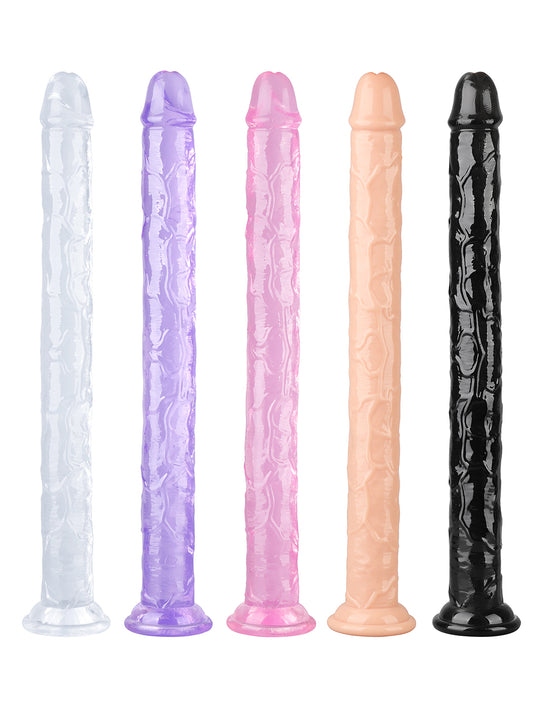 TPE Material Skinny Long Dildo - 45cm/17 Inch Suction Cup Dildo