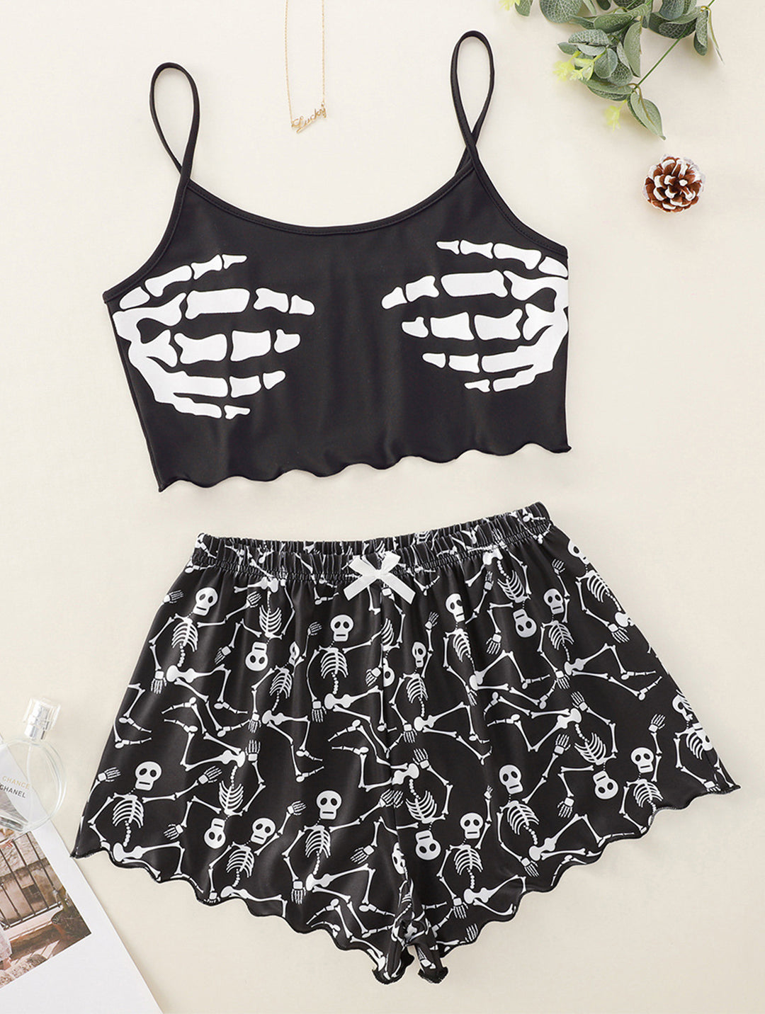 Halloween camisole top ,two piece pajama set