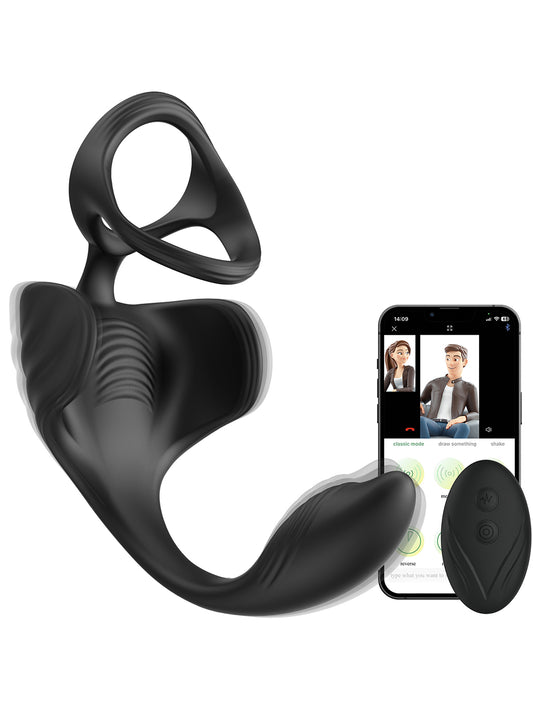 Adult toy 9 vibration mode APP +remote control penile stimulus penis vibrator cock ring