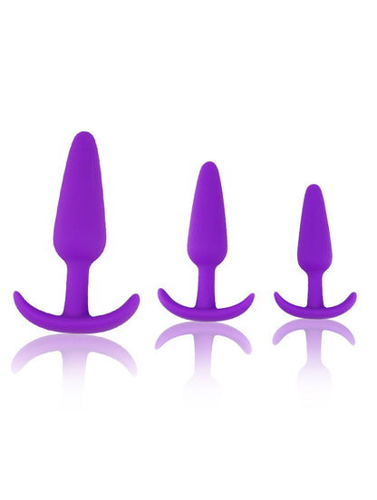 Silicone Anal Plug Sexy Toys, Pack of 3 Butt Plugs Training Set for Beginners Advanced Users with Flared Base Prostate Sex Toys Anus Dilator