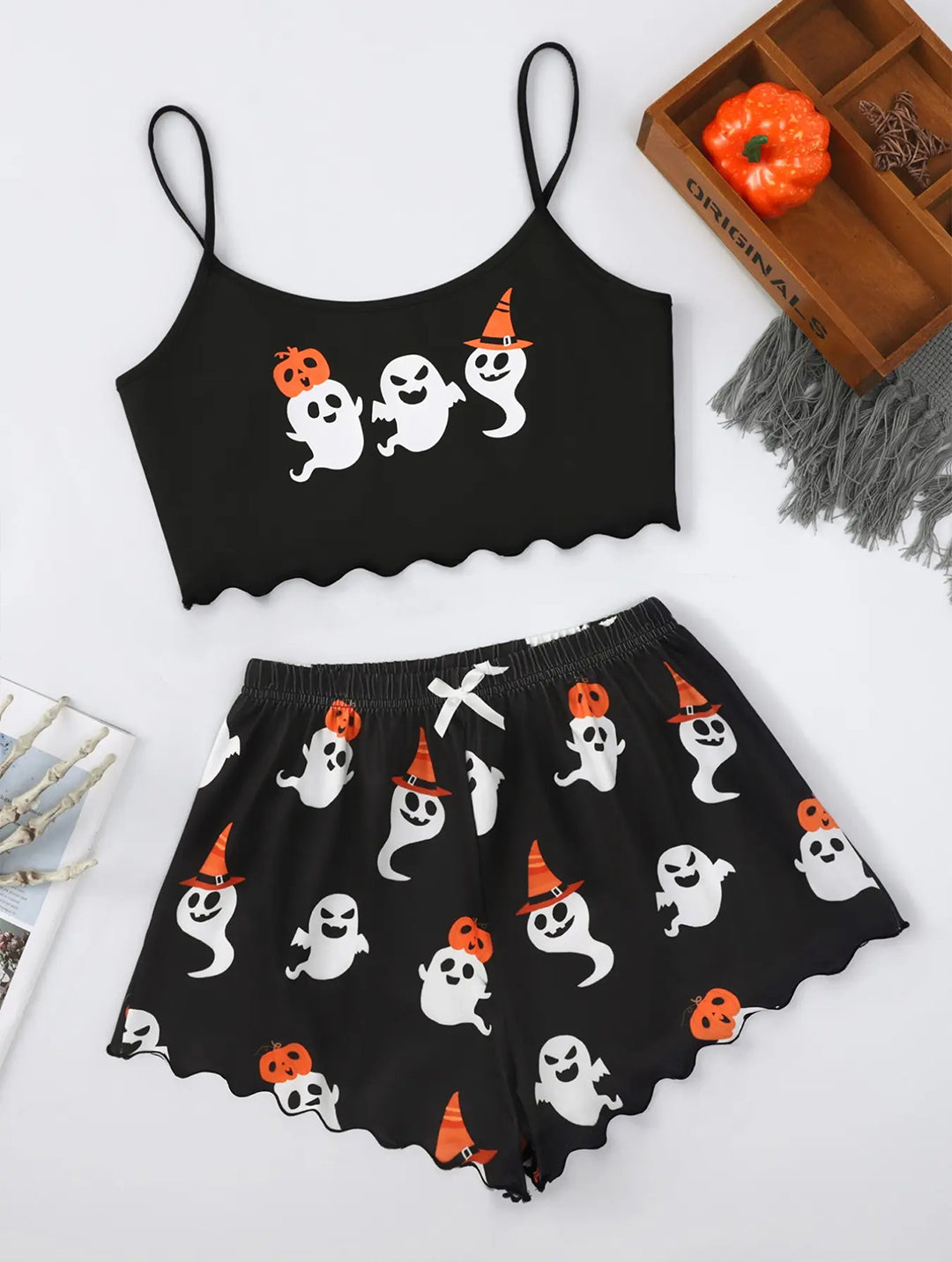 Halloween camisole top ,two piece pajama set