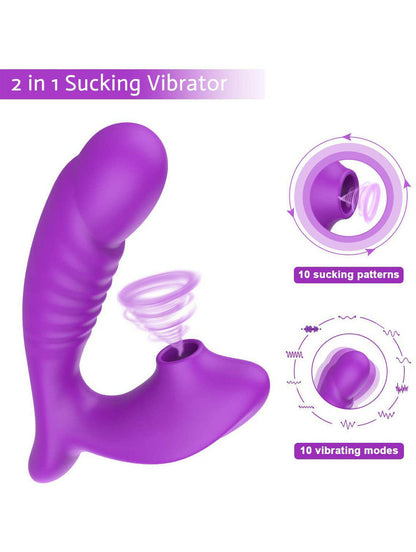 Adult toy Clitoral & G-Spot Vibrator 5-Level Suction, 10 Modes