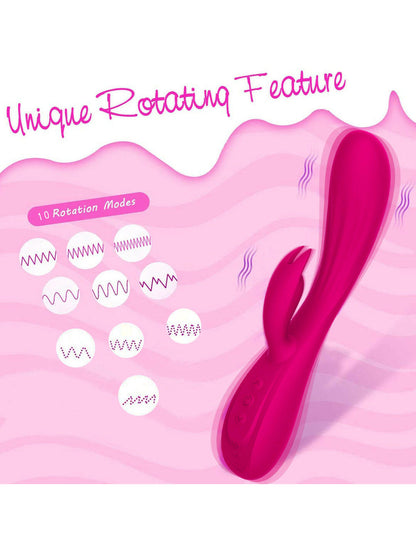 Adult toy tongue lick+vibration rabbit vibrator dual motor 10 mode