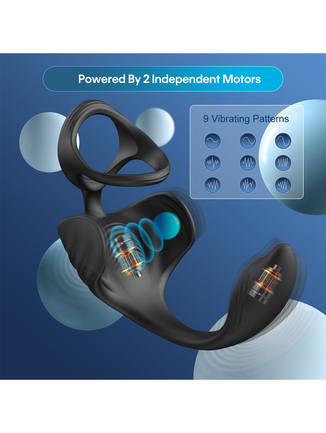 Adult toy 9 vibration mode APP +remote control penile stimulus penis vibrator cock ring