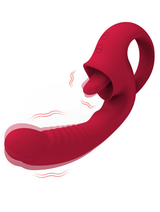 Adult toy clitoris nipple G-spot vibrator-10 vibration+tongue lick frequency