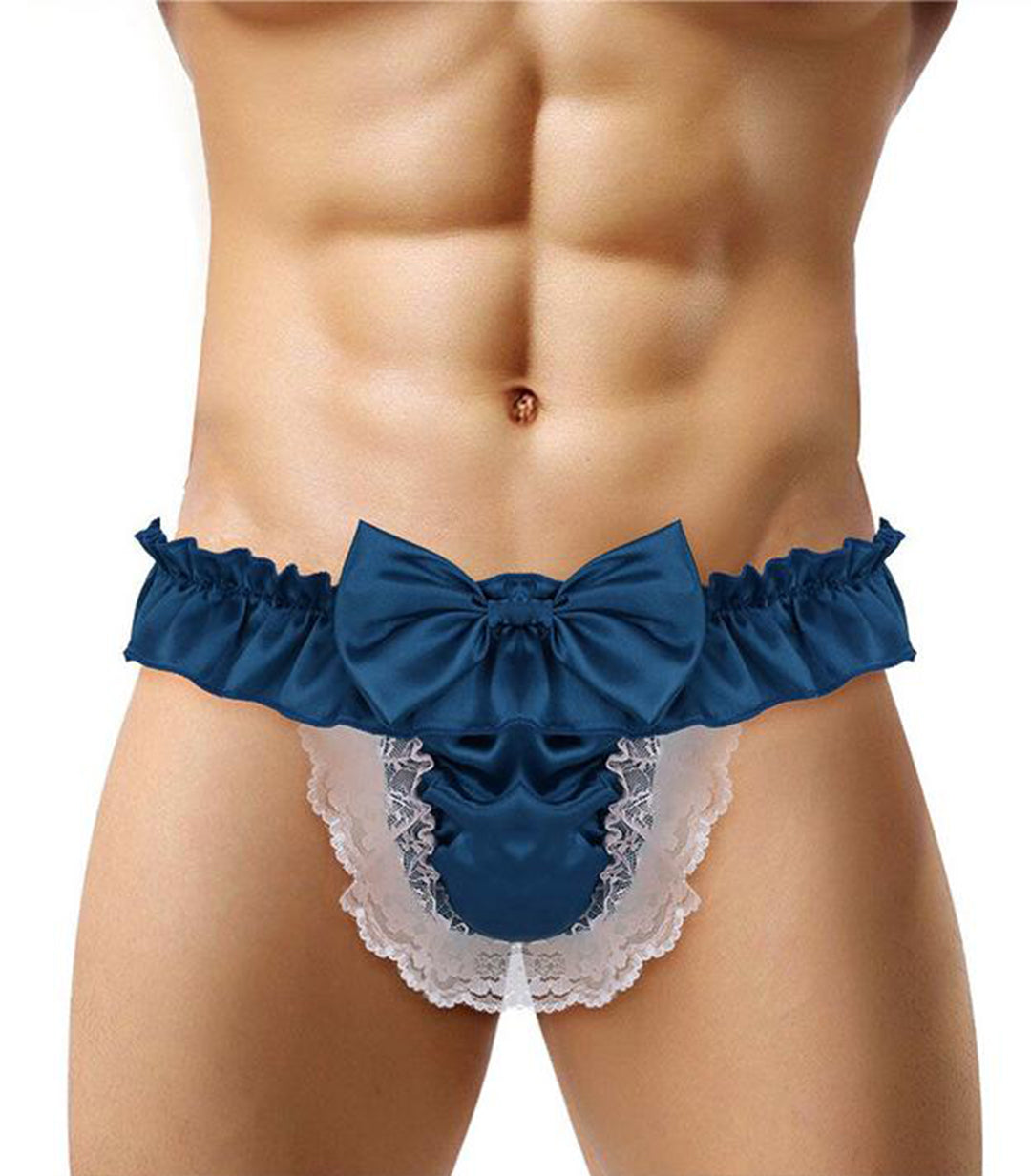 Sexy butt men's underwear thong underwear briefs lace low waist thong