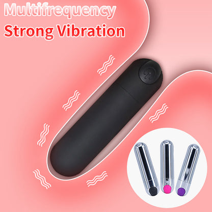 Adult toy Mini Bullet Vibrator 10 Vibration Modes，silver bullet sex toy