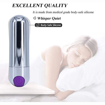 Adult toy Mini Bullet Vibrator 10 Vibration Modes，silver bullet sex toy