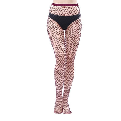 Women's Fishnet Stockings Jumpsuit High Waist Stockings Leggings Medium Grid