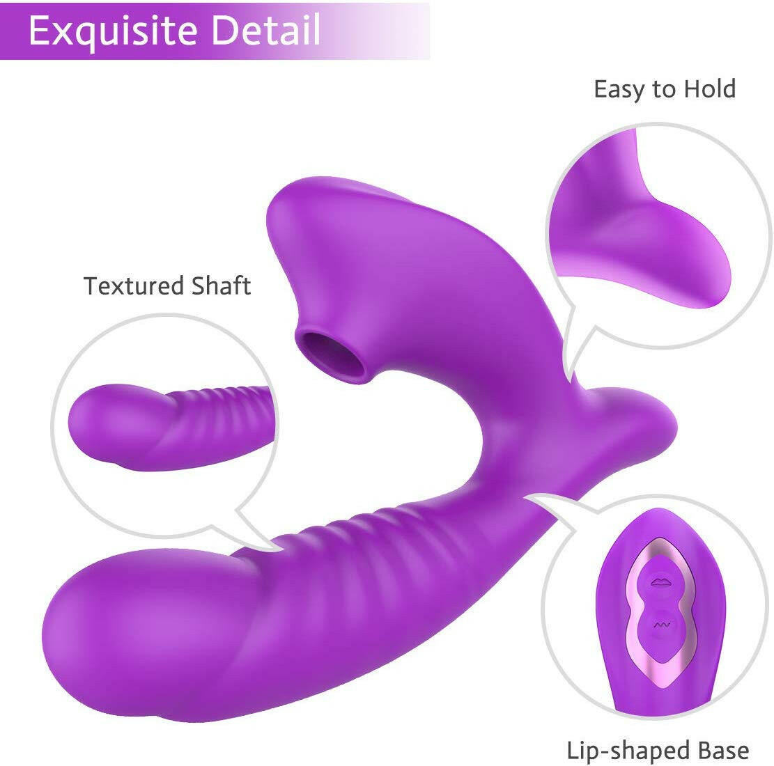 Adult toy Clitoral & G-Spot Vibrator 5-Level Suction, 10 Modes