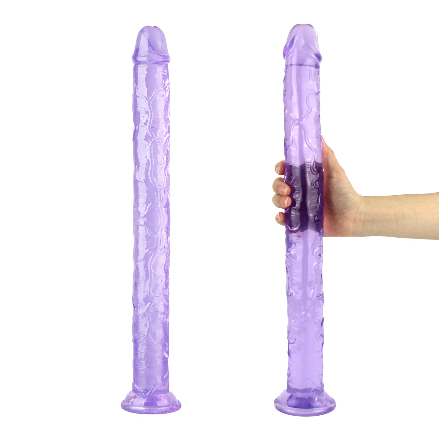 TPE Material Skinny Long Dildo - 45cm/17 Inch Suction Cup Dildo