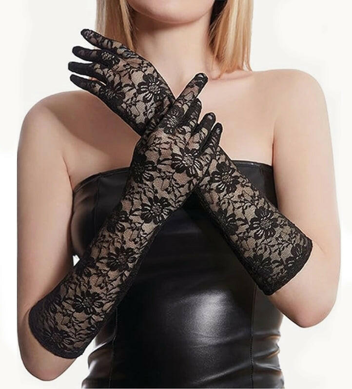 black wedding gloves