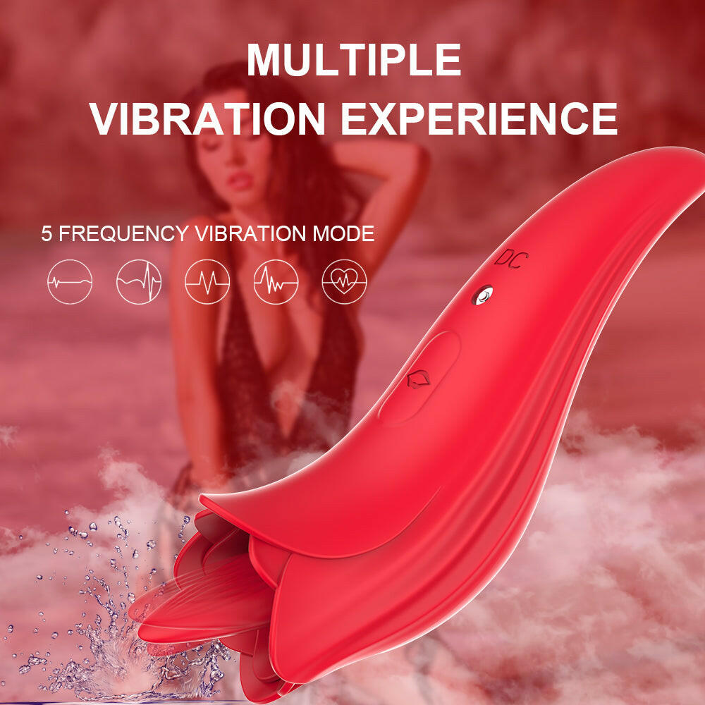 Adult toy 5 frequency rose tongue lick clitoris toys