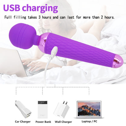 Adult toy 10-Mode USB Rechargeable AV Wand Vibrator