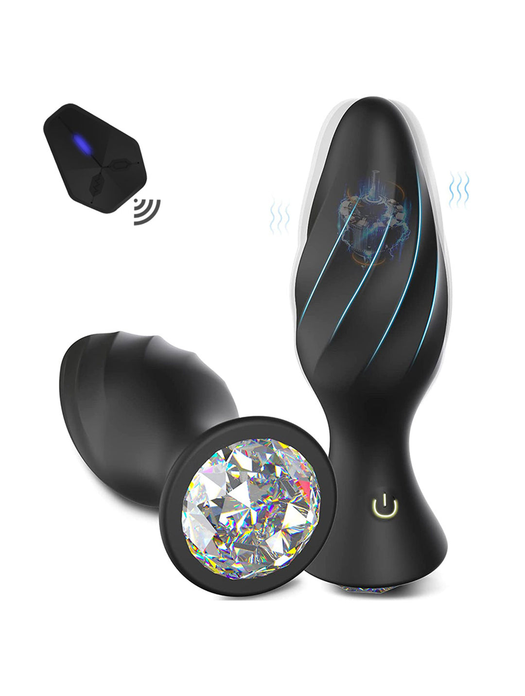 Adult toy 10 vibration mode diamond anal plug vibrator, wireless remote control