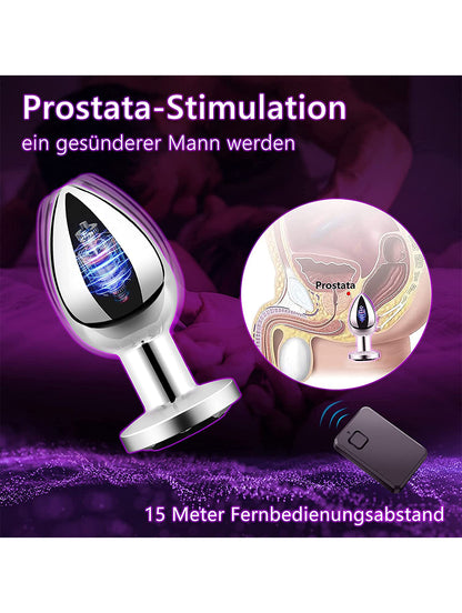 Adult toy 10  vibration  Remote controlled stainless steel anal plug