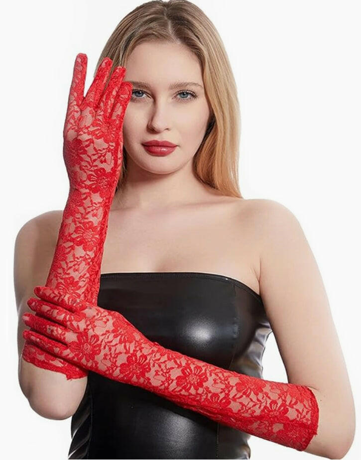 red  wedding gloves