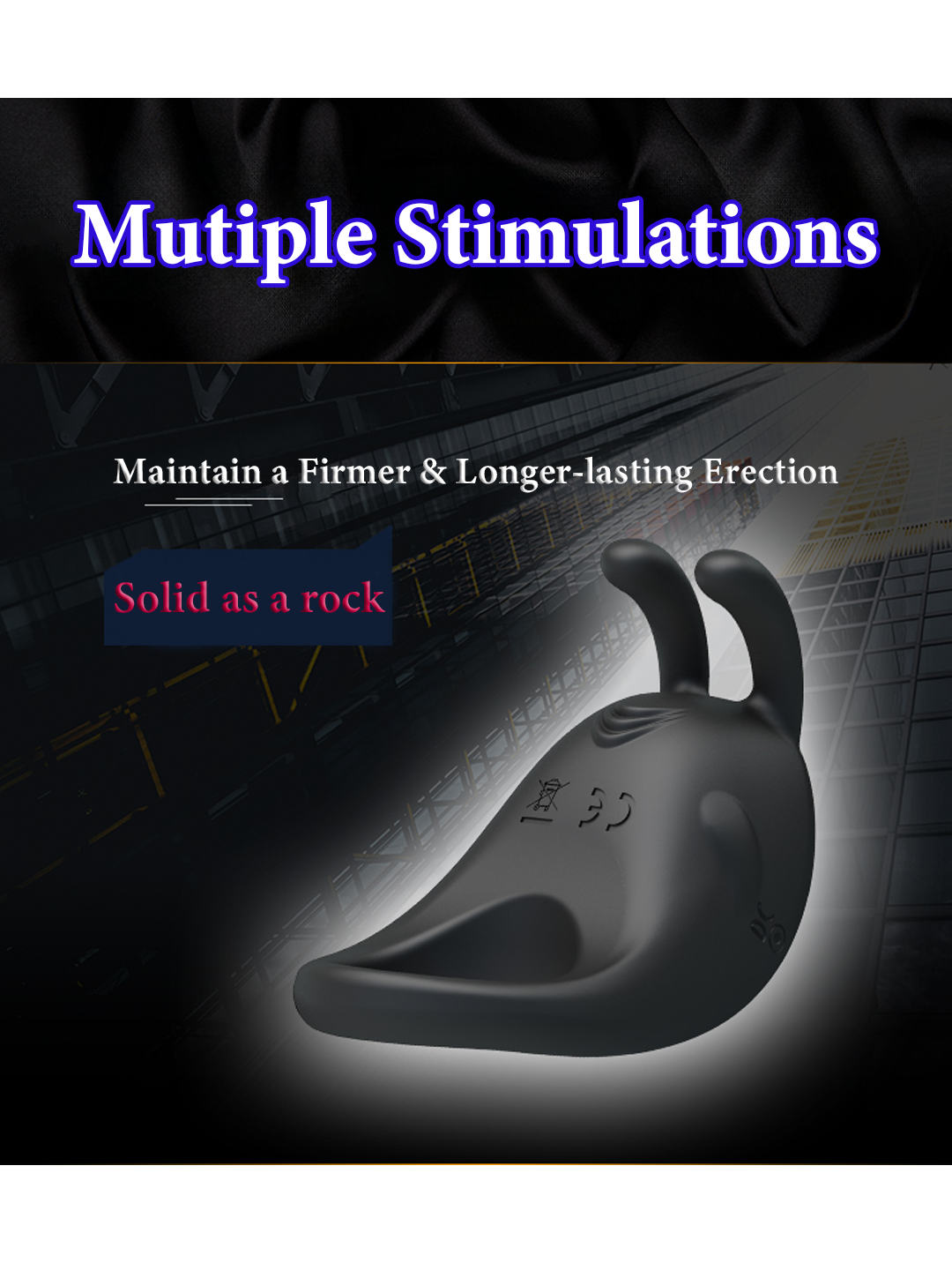 Vibrating Cock Rings, 7 Powerful Modes rabbit cock rings, Body-Safe Silicone, Sex Toys for Couples,  Pleasure Enhancer, Sex Toys for Men