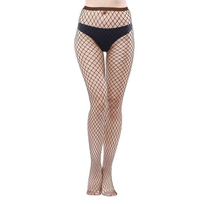 Women's Fishnet Stockings Jumpsuit High Waist Stockings Leggings Medium Grid