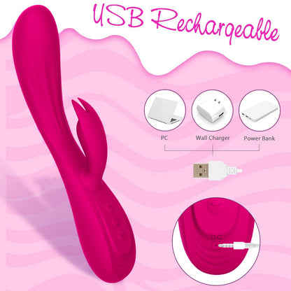 Adult toy tongue lick+vibration rabbit vibrator dual motor 10 mode