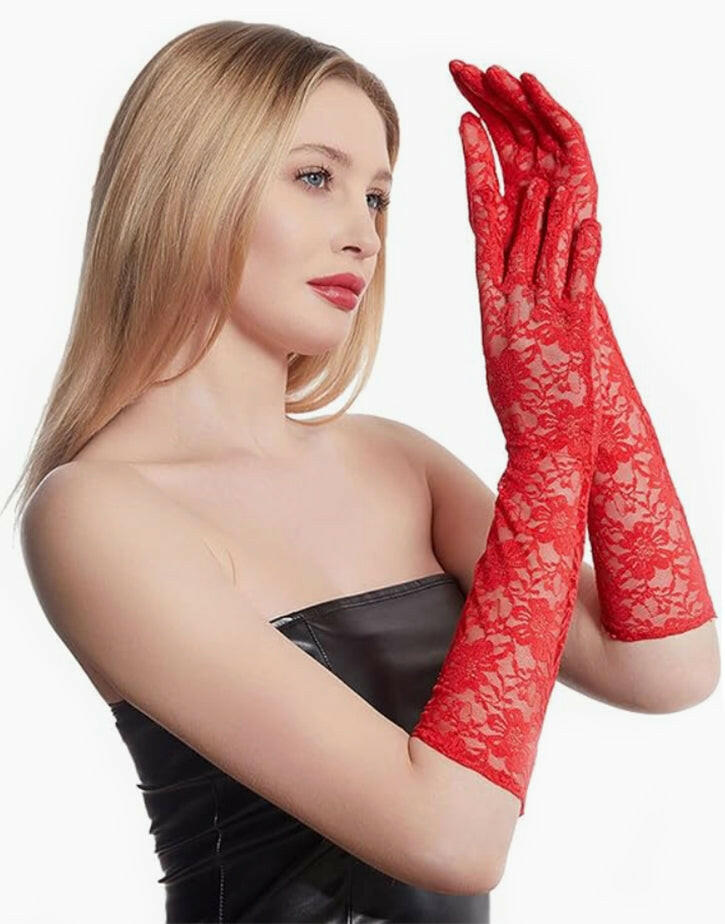 red wedding gloves