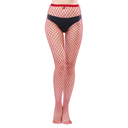 Women's Fishnet Stockings Jumpsuit High Waist Stockings Leggings Medium Grid