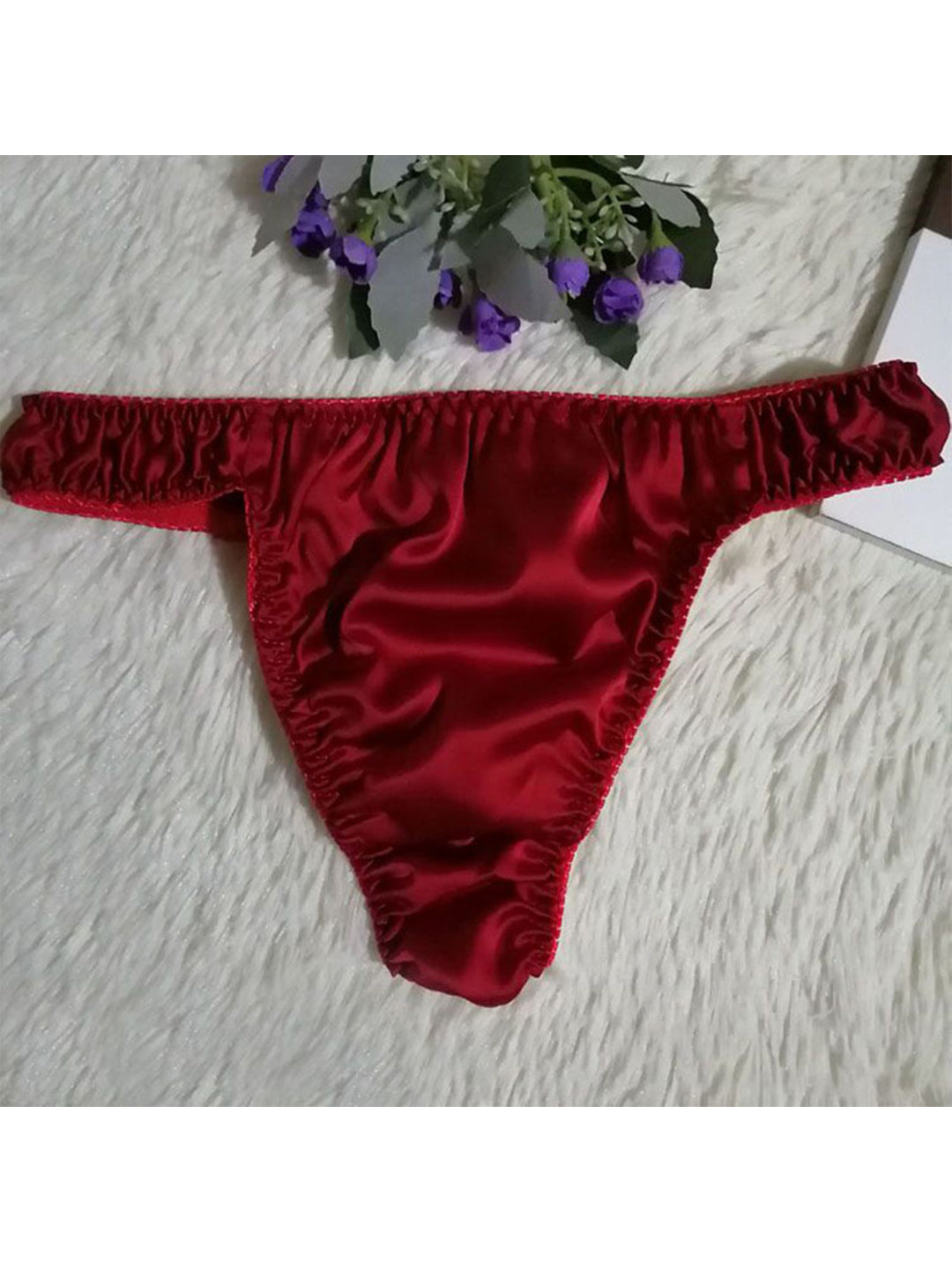 Men's Underwear Satin Triangle Briefs Thong