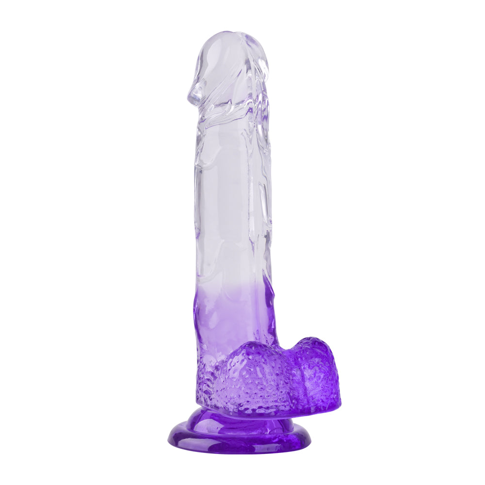 Realistic Clear Cute Purple Dildo - Lifelike Adult Sex Toy