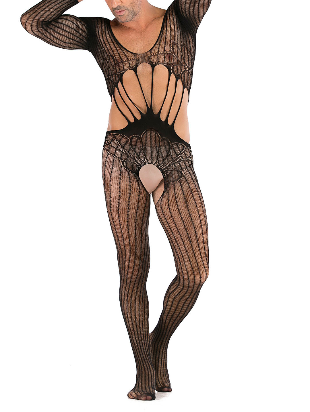 Mens Floral Lace lingerie  Mens see Through Underwear Sexy Fishnet Leotard Wrestling Jumpsuit Mini Dress Clubwear- 35 Styles