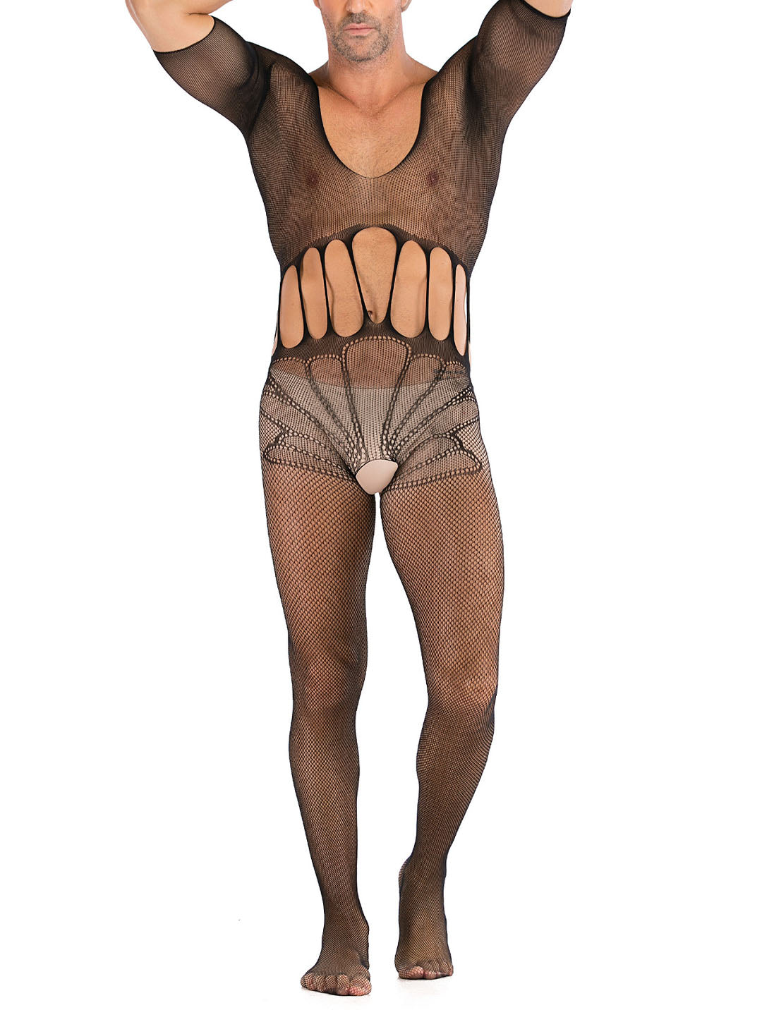 Mens Floral Lace lingerie  Mens see Through Underwear Sexy Fishnet Leotard Wrestling Jumpsuit Mini Dress Clubwear- 35 Styles