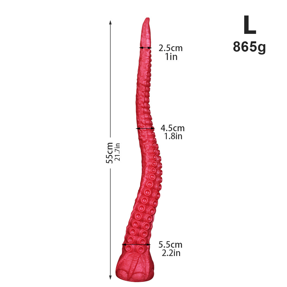 17.7", 19.7", 21.7" Octopus Tentacle Silicone Anal Dildo with Suction Cup